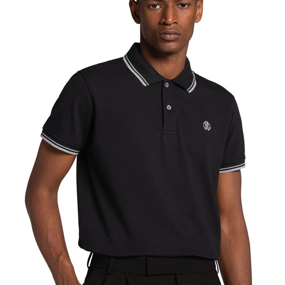 Roberto Cavalli RC monogram embroidered polo shirt Sz 56